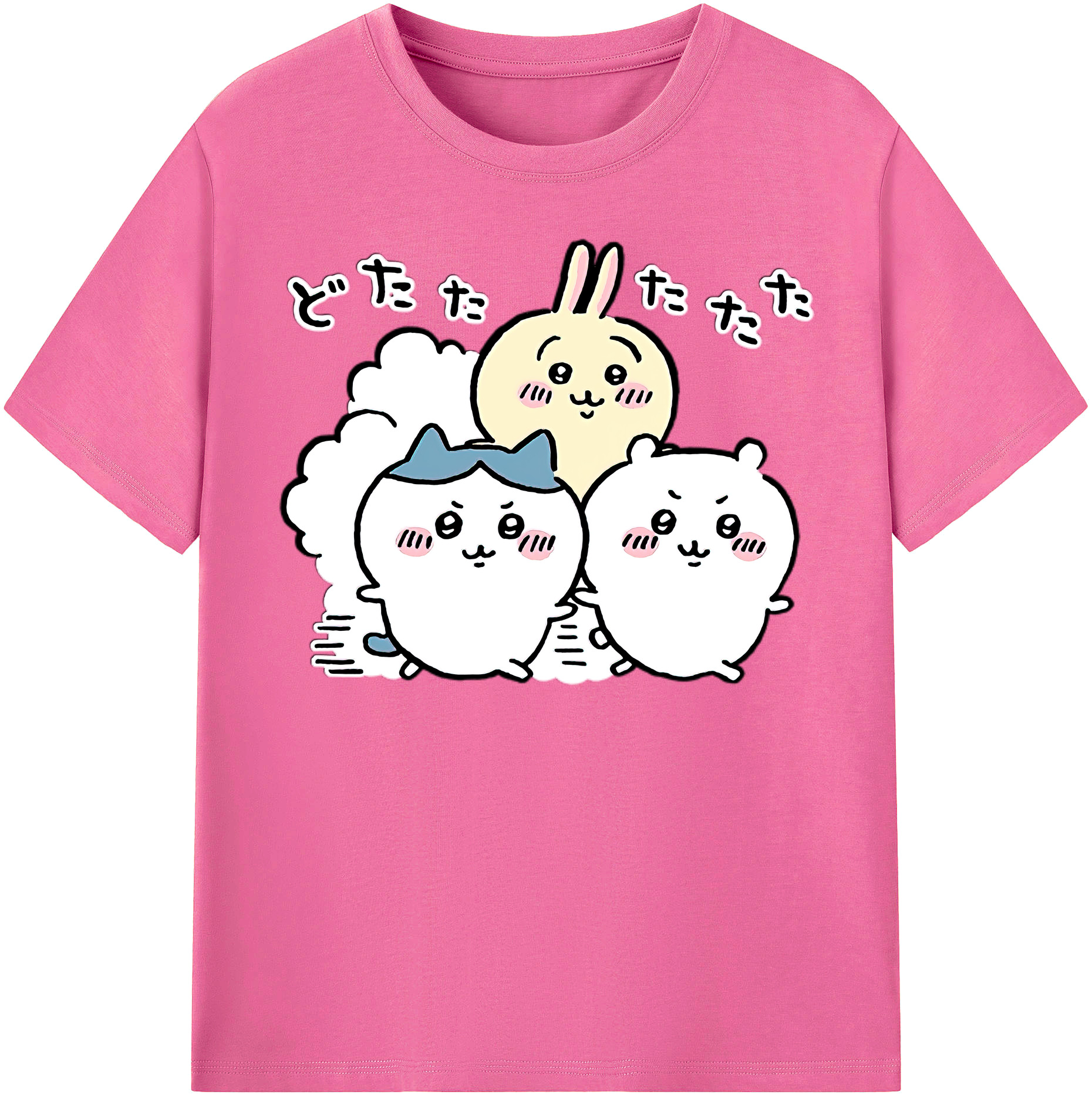 （画像用） ちいかわ ハチワレ Chii-kawa hachiware レディースカジュアルプリントTシャツ（綿100％）